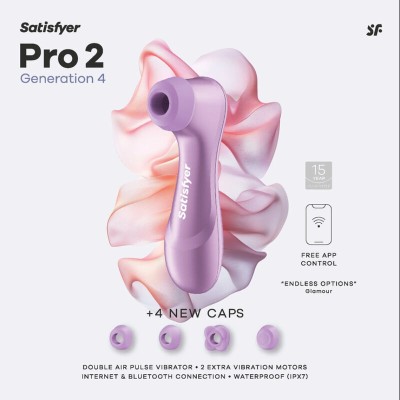 SATISFYER - PRO 2ª GERAÇÃO 4 ESTIMULADOR CLITORIAL AMETISTA - D-246920 - Dona Pimenta